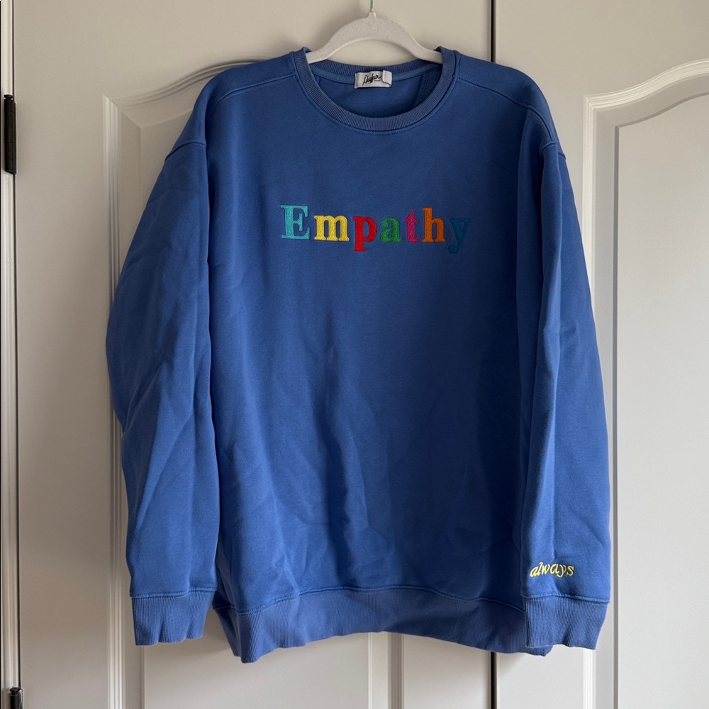 THE MAYFAIR GROUP EMPATHY ALWAYS SWEATSHIRT BLUE ONE SIZE S/M - Picture 2 of 8